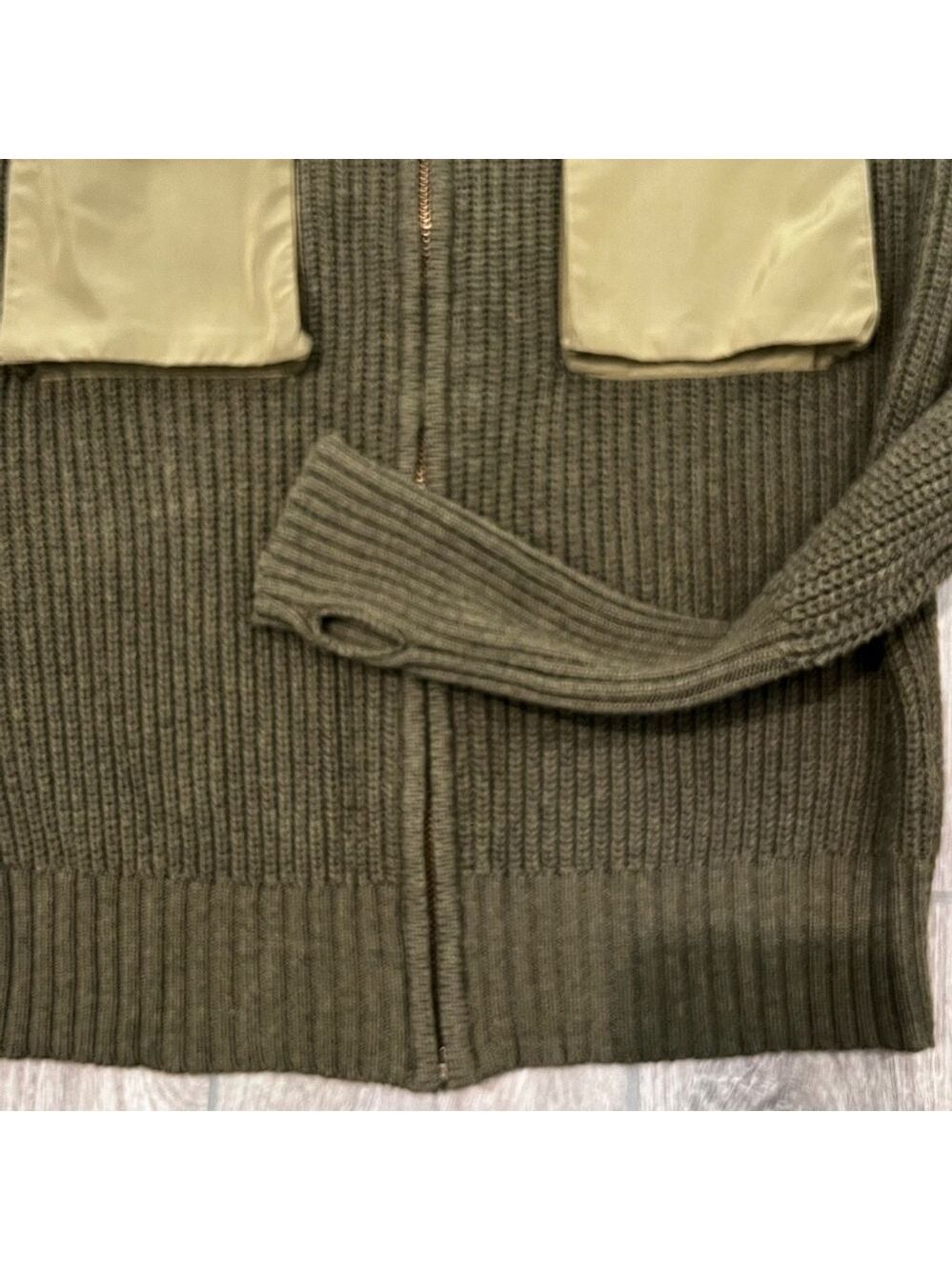 Minnie Rose Cotton Cashmere Shaker Utility Zip Up Cardigan Jacket Size XS - Picture 8 of 14